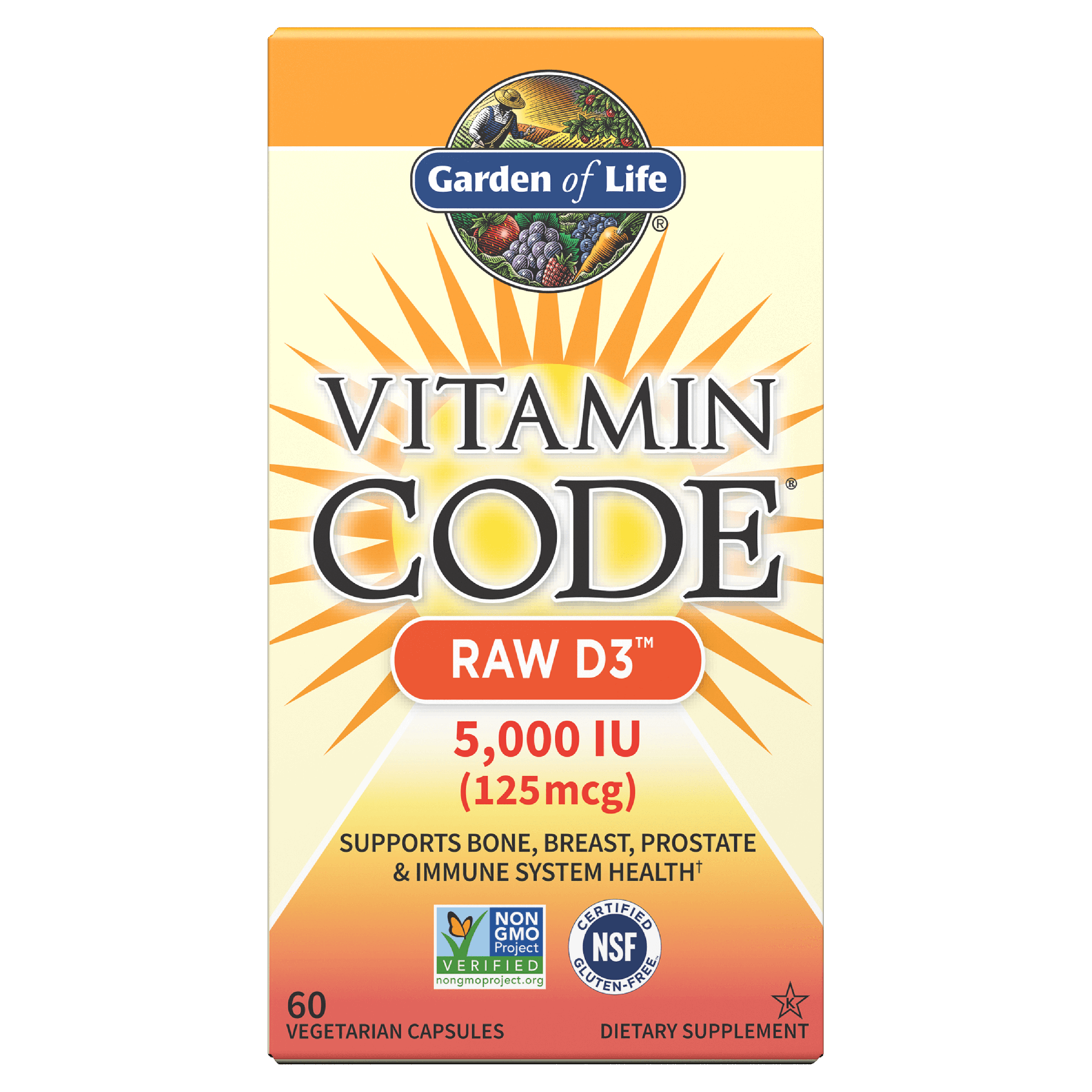Vitamin Code Raw D3 5,000 IU - 60 Vegetarian Capsules