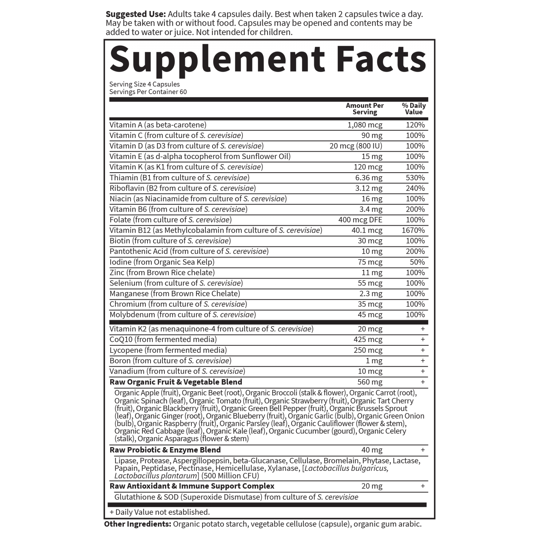 Tabela Nutricional Vitamin Code Men Multivitamin