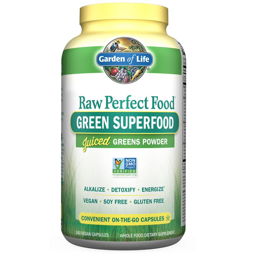 Raw Perfect Food Green Superfood 240 Vegan Capsules