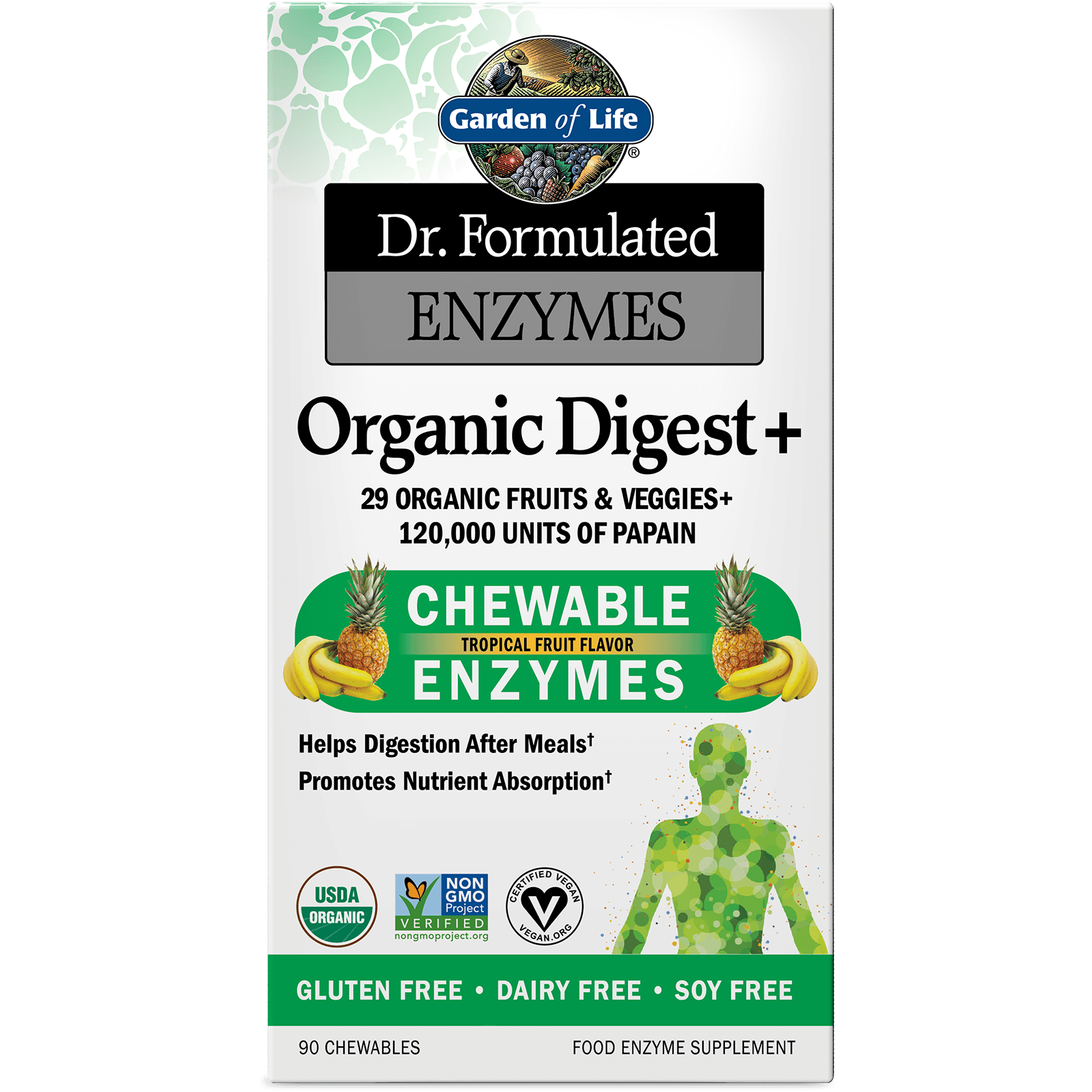 Enzymes Organic Digest+ - Tropical Fruit - 90 Chewables