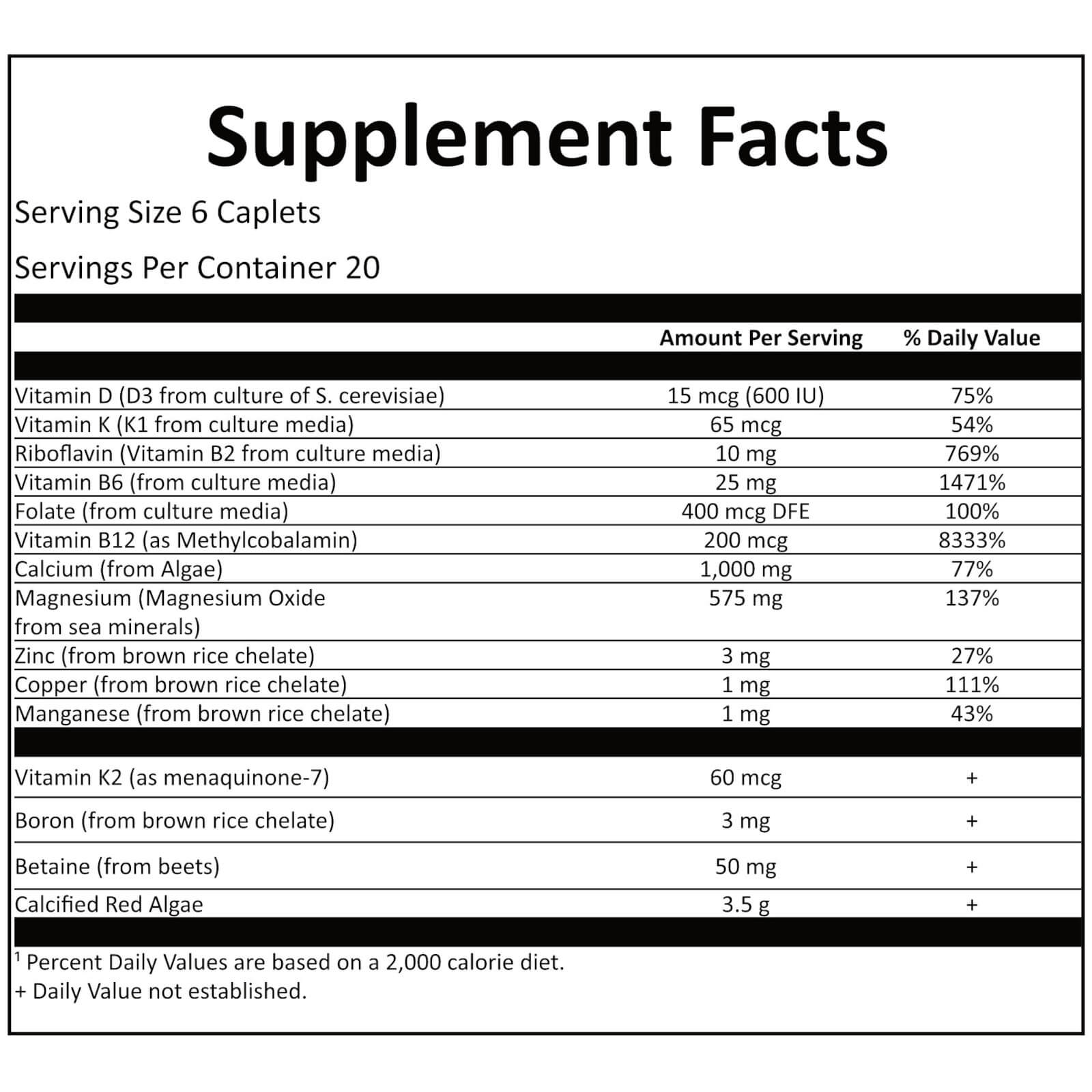 Tabela Nutricional Living Calcium Advanced 120tablets